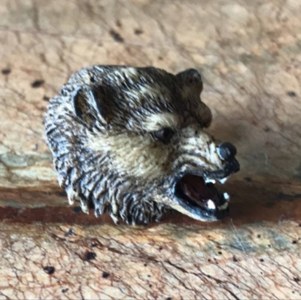 Growling Bear Tie Tack/Hat Pin/Brooch Detailed